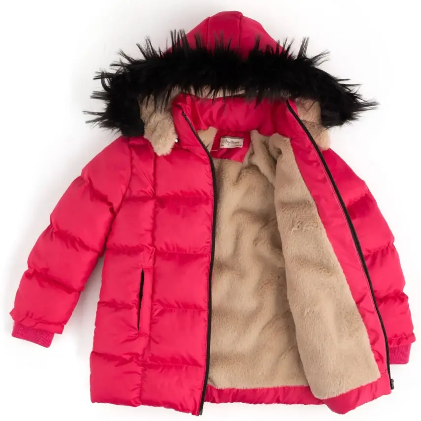 Angeltouch Kız Su Geçirmez Kaban Kare Desen Fuşya - 8