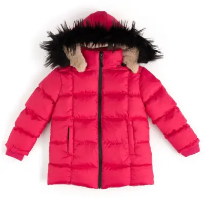 Angeltouch Kız Su Geçirmez Kaban Kare Desen Fuşya - 12