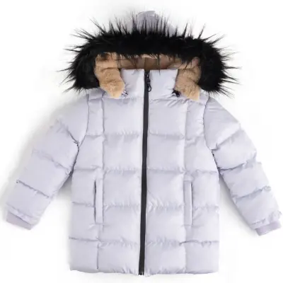 Angeltouch Kız Su Geçirmez Kaban Kare Desen Lila - 2