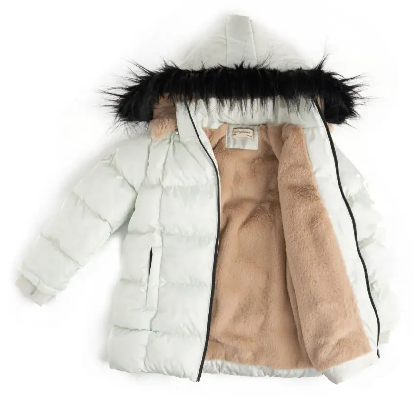 Angeltouch Kız Su Geçirmez Kaban Kare Desen Su Yeşili - 1