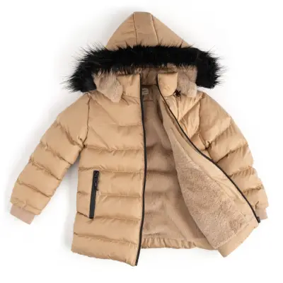 Angeltouch Kız Su Geçirmez Kaban L Desen Bej