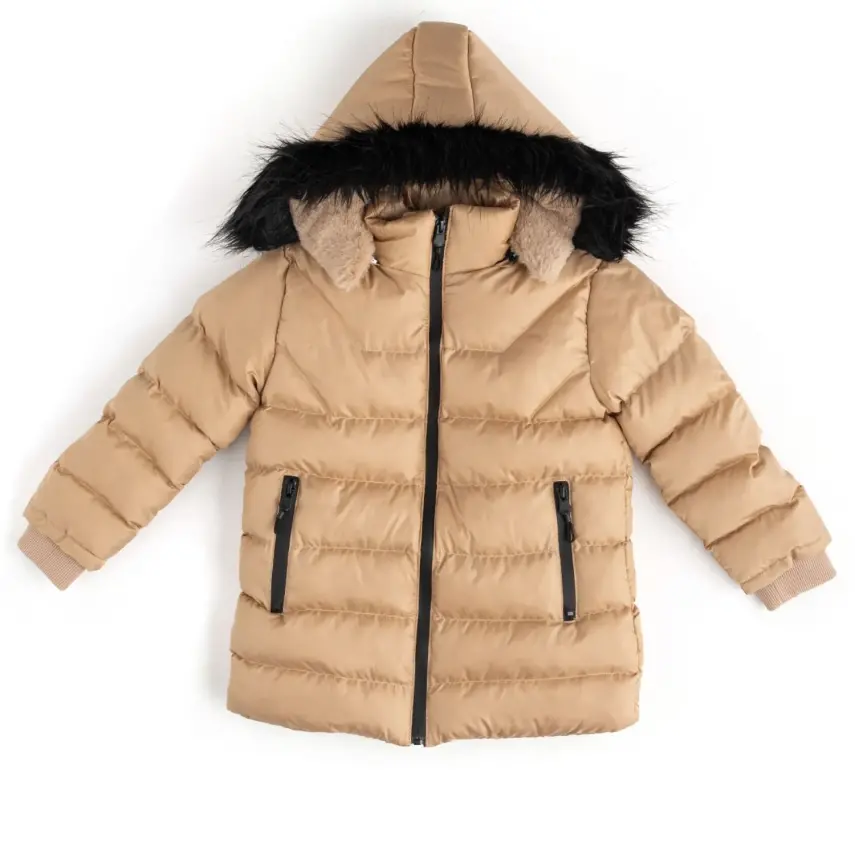 Angeltouch Kız Su Geçirmez Kaban L Desen Bej - 4