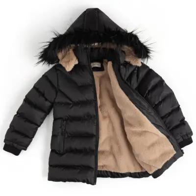 Angeltouch Kız Su Geçirmez Kaban L Desen Siyah 