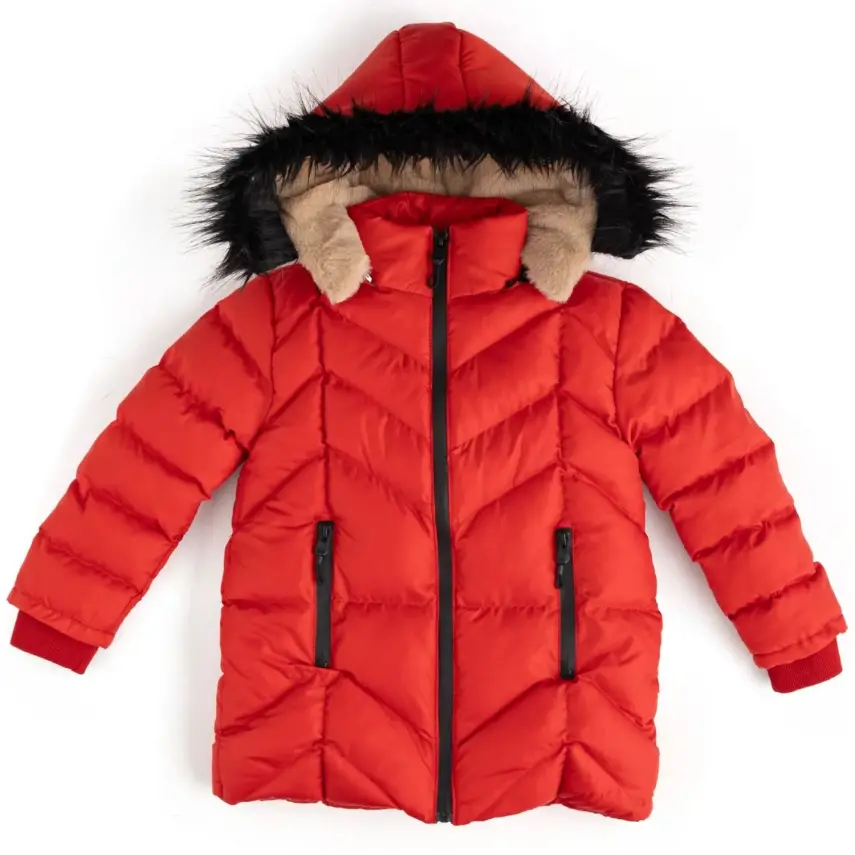 Angeltouch Kız Su Geçirmez Kaban Ters V Desen Kırmızı - 4