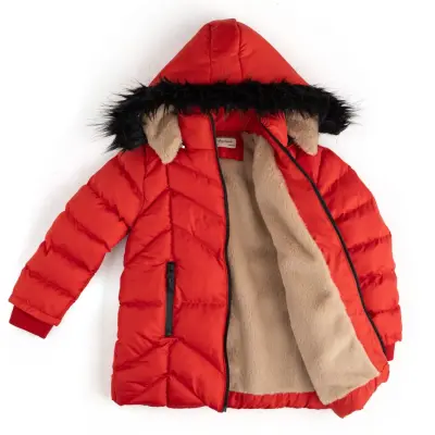 Angeltouch Kız Su Geçirmez Kaban Ters V Desen Kırmızı - 7