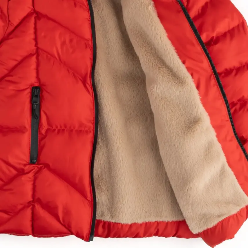 Angeltouch Kız Su Geçirmez Kaban Ters V Desen Kırmızı - 3