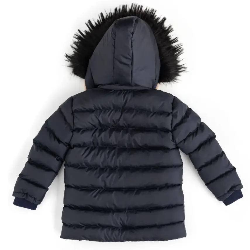 Angeltouch Kız Su Geçirmez Kaban Ters V Desen Lacivert - 2