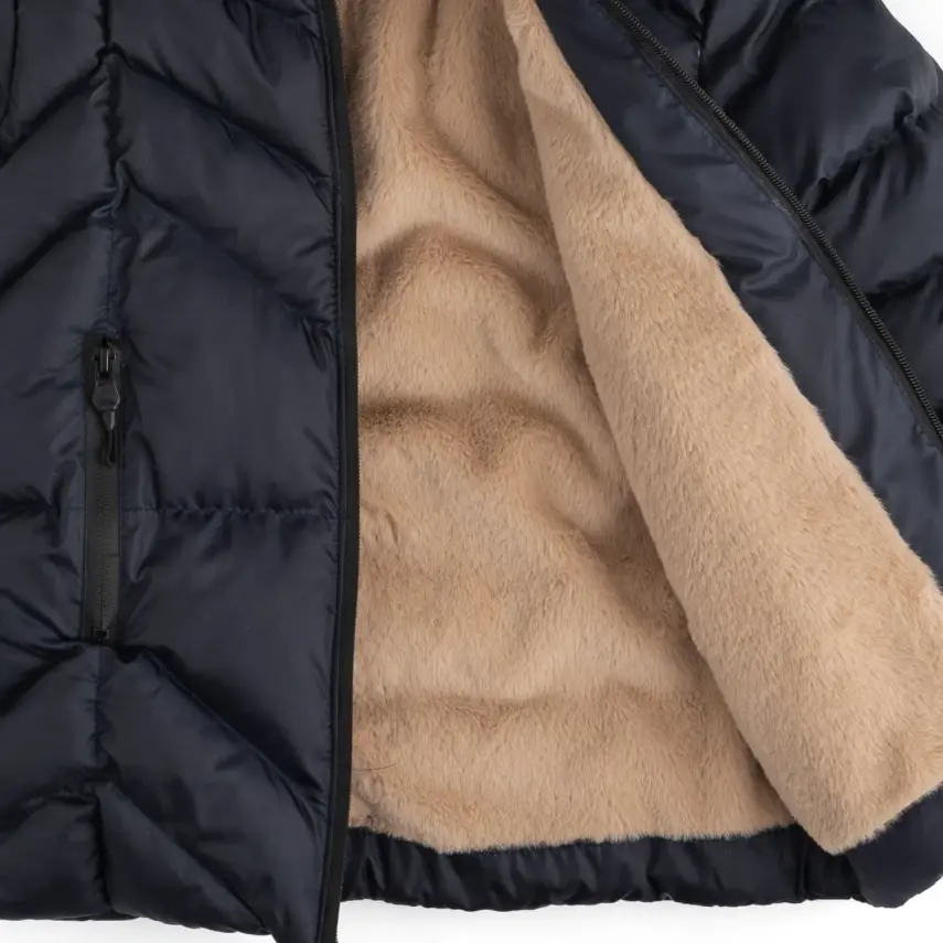 Angeltouch Kız Su Geçirmez Kaban Ters V Desen Lacivert - 4