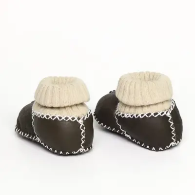 Angeltouch Unisex Bebe Patik Deri Lüx Antrasit - 18