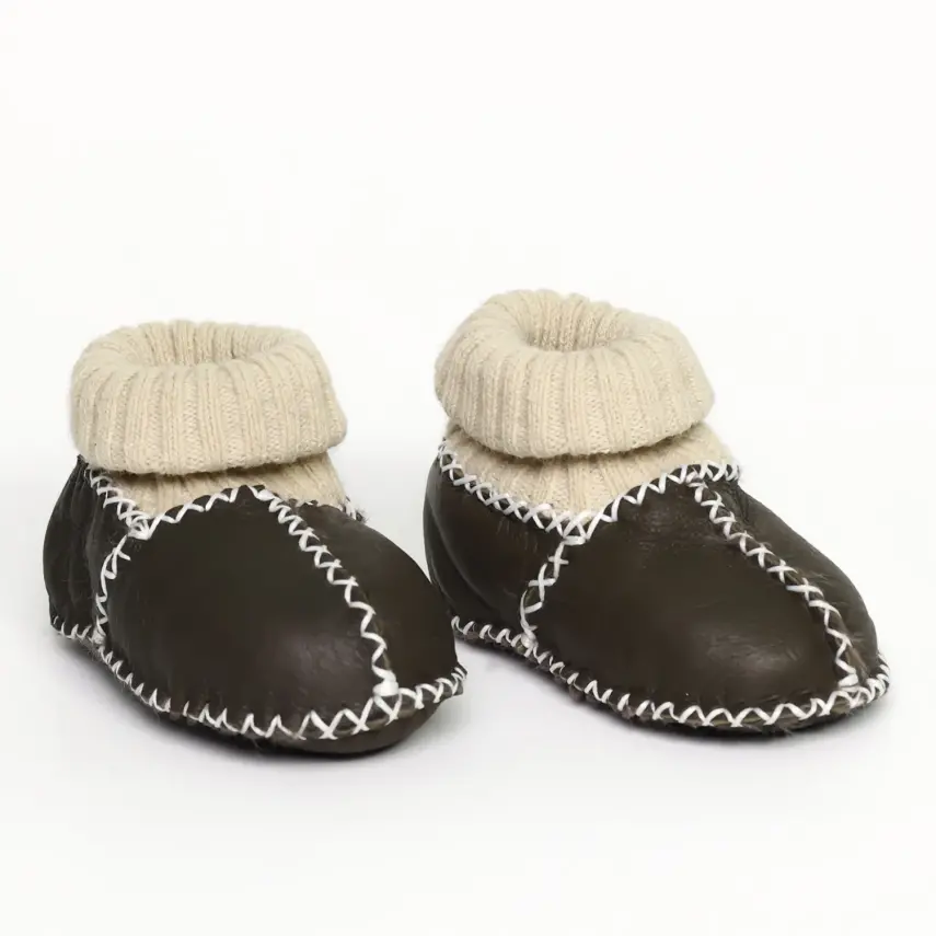 Angeltouch Unisex Bebe Patik Deri Lüx Antrasit - 15