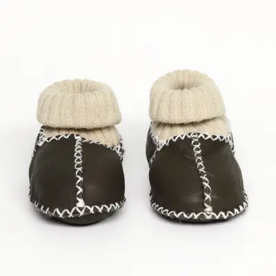 Angeltouch Unisex Bebe Patik Deri Lüx Antrasit - 16