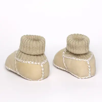 Angeltouch Unisex Bebe Patik Deri Lüx Krem - 4