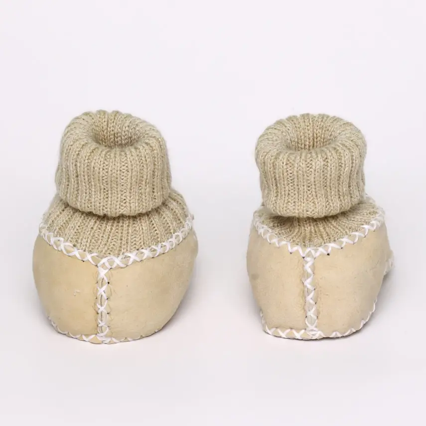 Angeltouch Unisex Bebe Patik Deri Lüx Krem - 10