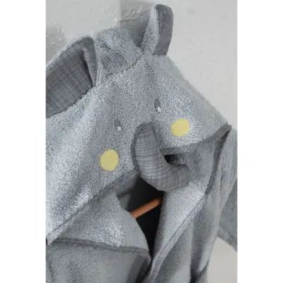 Angeltouch Unisex Bebek Bornozu Figürlü Gri - 4