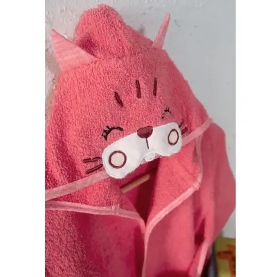 Angeltouch Unisex Bebek Bornozu Figürlü Pembe - 6