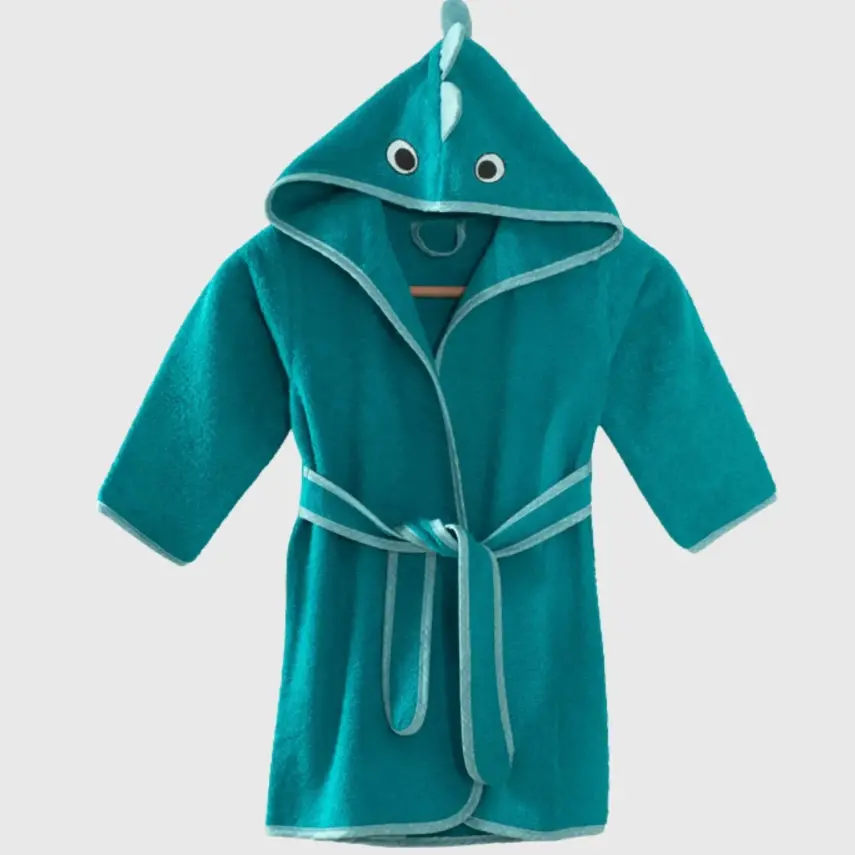 Angeltouch Unisex Bebek Bornozu Figürlü Petrol - 8