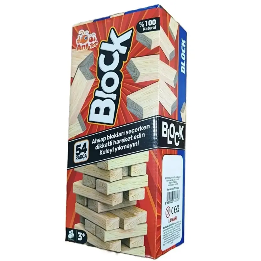 Ant Block 54 Parça Ahşap Jenga - 1