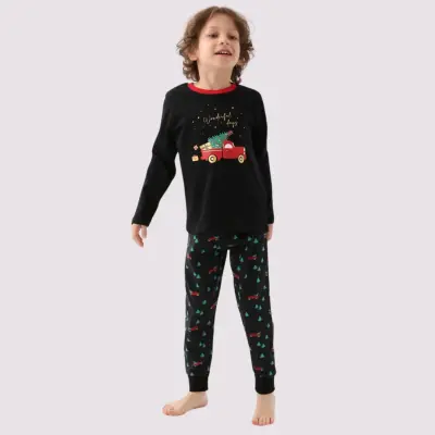 Arnetta Erkek Çocuk  Pijama Takımı Siyah - 5