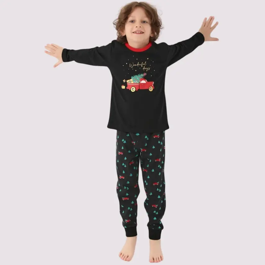 Arnetta Erkek Çocuk  Pijama Takımı Siyah - 8