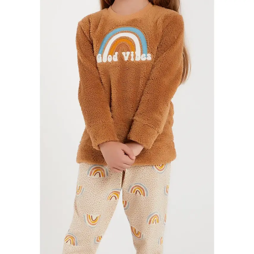 Arnetta Kız Çocuk Pijama Takımı Camel - 6