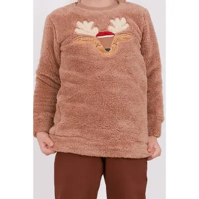 Arnetta Kız Pijama Takımı Sütlü Kahve - 11
