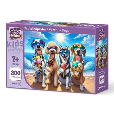Art Çocuk Tatilci Köpekler 200 Parça Puzzle