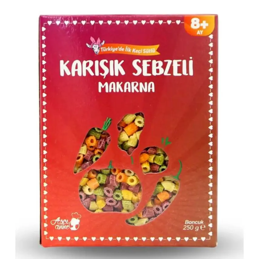 Aşçı Anne Karışık Sebzeli Makarna Boncuk 250 gr - 1