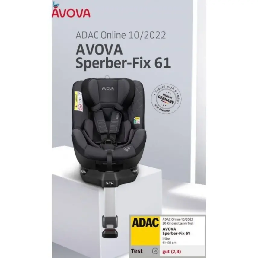 Avova Sperber-Fix 61 Adaclı Oto Koltuğu 0-18 Kg Koala Grey - 3