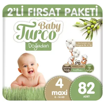 Baby Turco Doğadan Bebek Bezi 4 Beden Maxi 82li Fırsat Paketi - 2