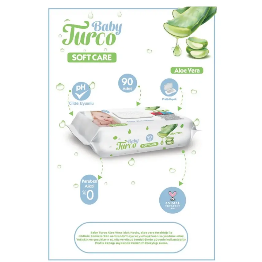 Baby Turco Softcare Alovera Islak Mendil 90lı - 2