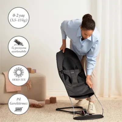 Babybjörn Balance Soft Ana Kucağı Oyuncaklı Woven Jersey Tri-Fabric Dark Grey - 2