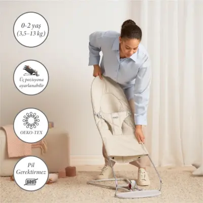 Babybjörn Balance Soft Ana Kucağı Woven Cotton Jersey Tri Fabric Light Beige - 3