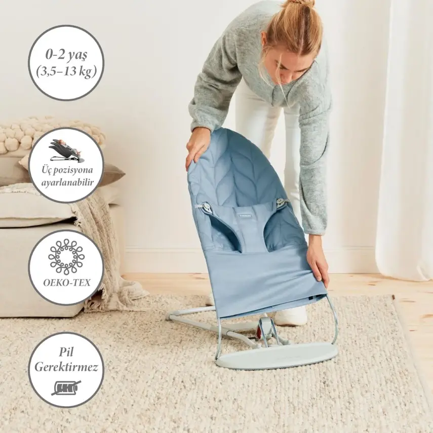 Babybjörn Bliss Ana Kucağı Woven Cotton Petal Blue - 2