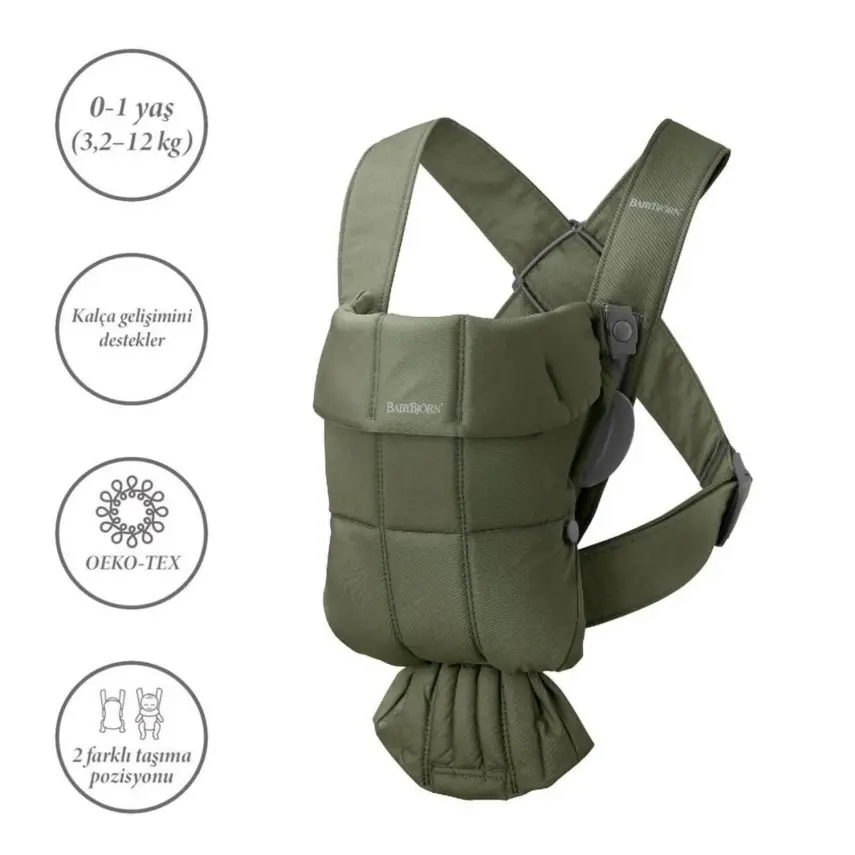 Babybjörn Kanguru Mini 3D Cotton Dark Green - 2