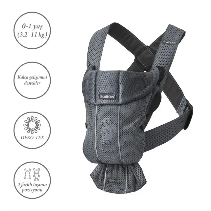 Babybjörn Kanguru Mini 3D Mesh Anthracite - 2