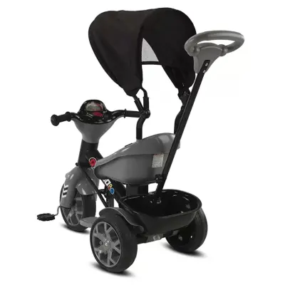 Babyhope Bobo Tenteli İtmeli Bisiklet Gri - 2