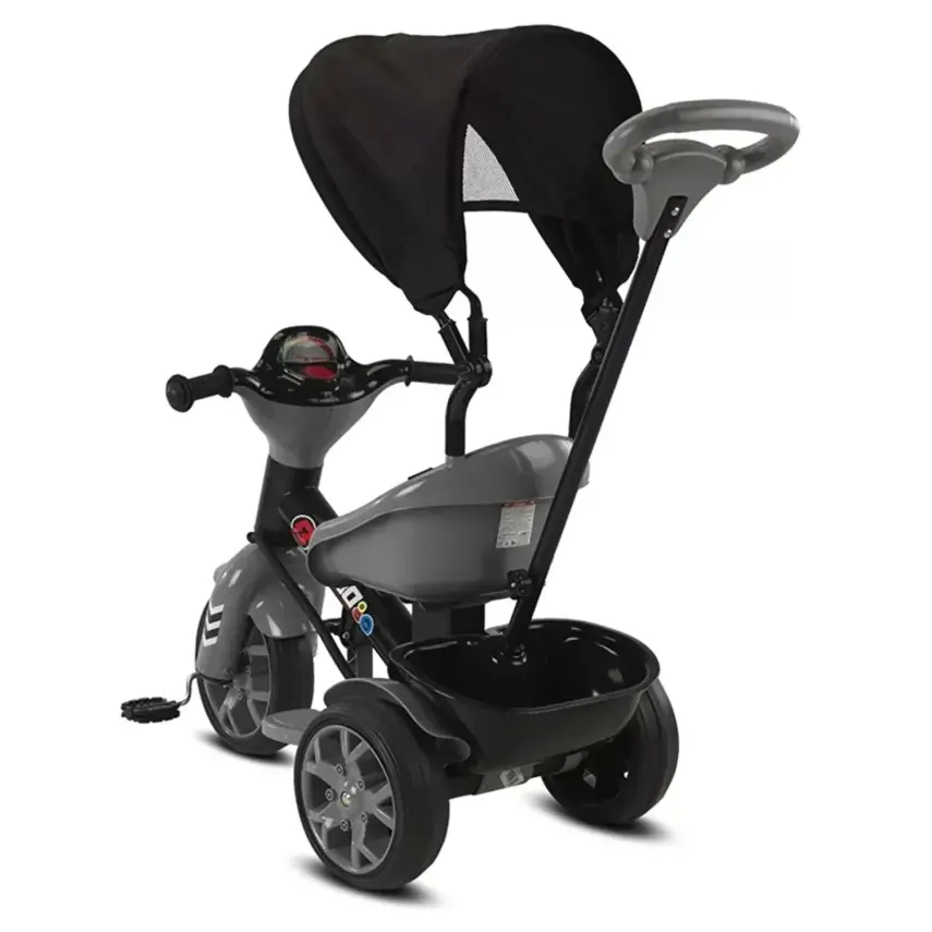 Babyhope Bobo Tenteli İtmeli Bisiklet Gri - 2