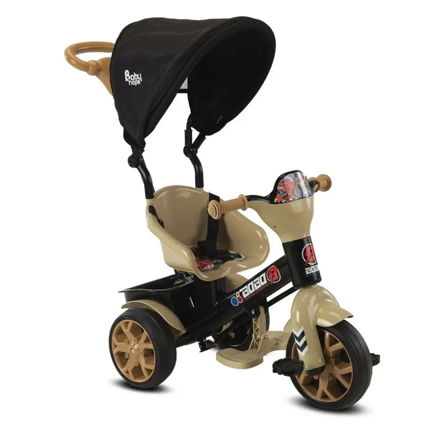 Babyhope Bobo Tenteli İtmeli Bisiklet Kahverengi - 1