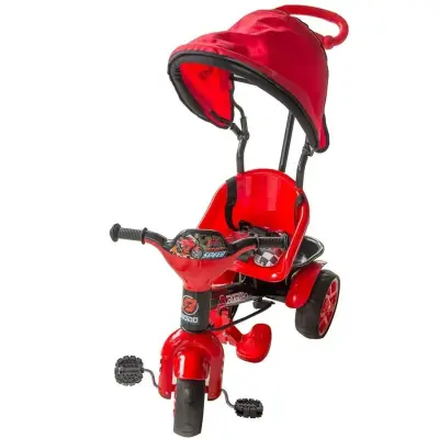 Babyhope Bobo Tenteli İtmeli Bisiklet Kırmızı - 2