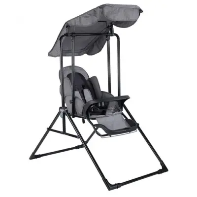 Babyhope Lüks Yatarlı Tepsili Salıncak Kırçıllı Gri