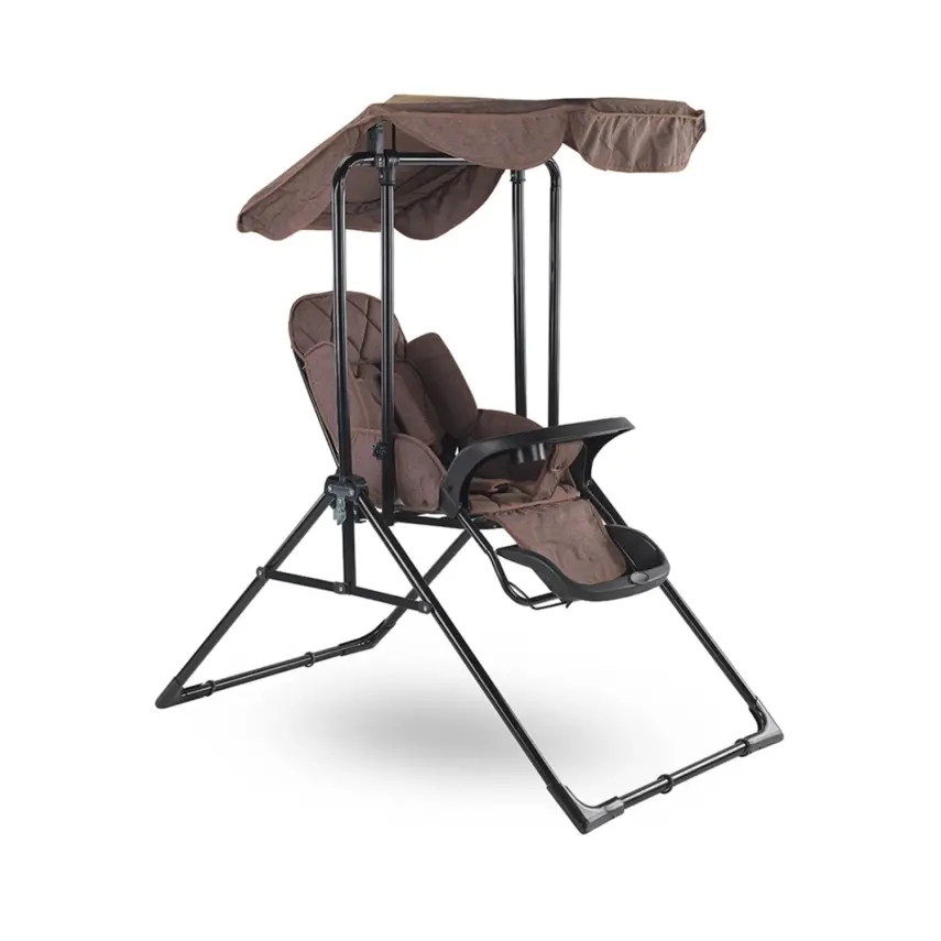 Babyhope Lüks Yatarlı Tepsili Salıncak Kırçıllı Kahverengi - 3