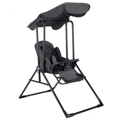 Babyhope Lüks Yatarlı Tepsili Salıncak Kırçıllı Siyah