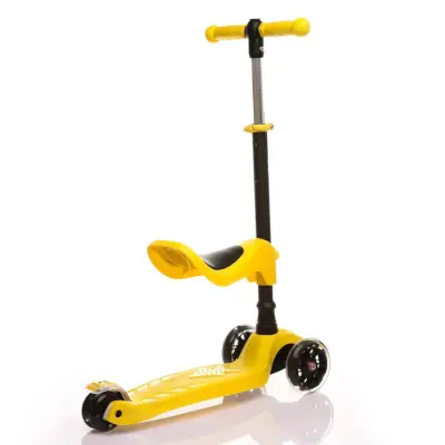 Babyhope Oturaklı Scooter 2in1 Sarı - 4