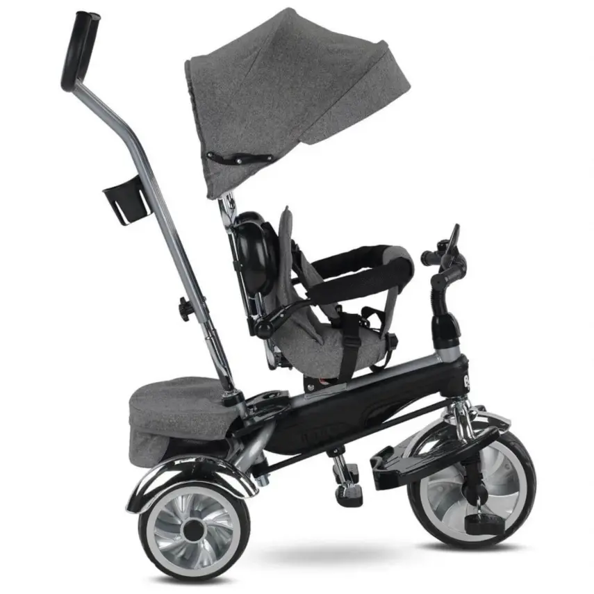 Babyhope Star İtmeli Bisiklet Gri - 5