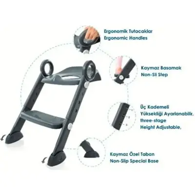 Babyjem Basamaklı ve Katlanır Klozet Adaptörü Beyaz - 5