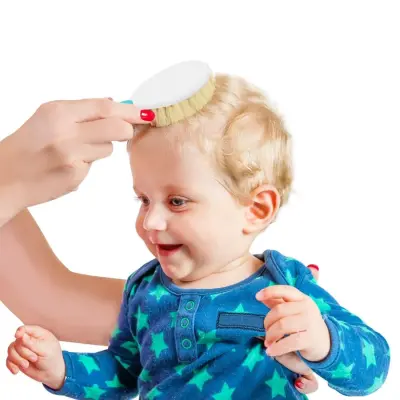 Babyjem Doğal Kıl Fırça Tarak Seti Mavi - 2