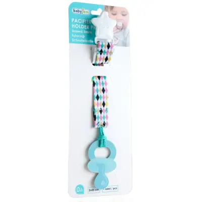 Babyjem Emzik Tutacağı Desenli Mavi Kurdele - 4