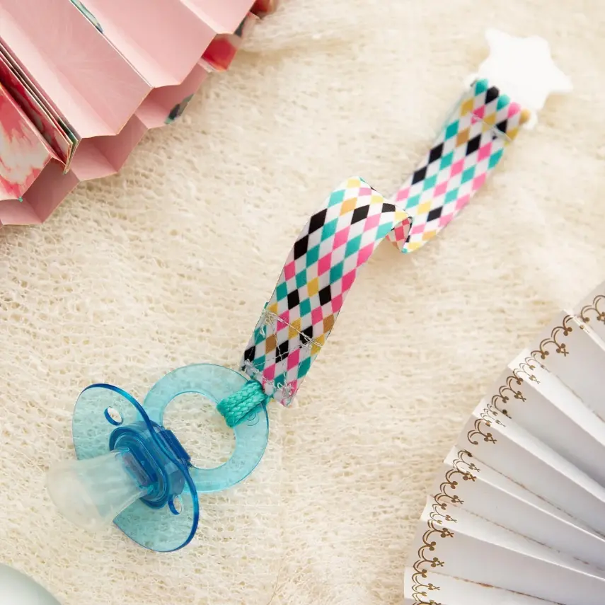 Babyjem Emzik Tutacağı Desenli Mavi Kurdele - 6