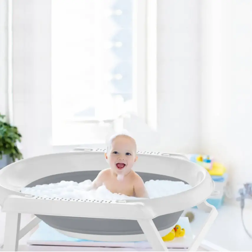Babyjem Katlanabilen Bebek Banyo Küveti Gri - 2