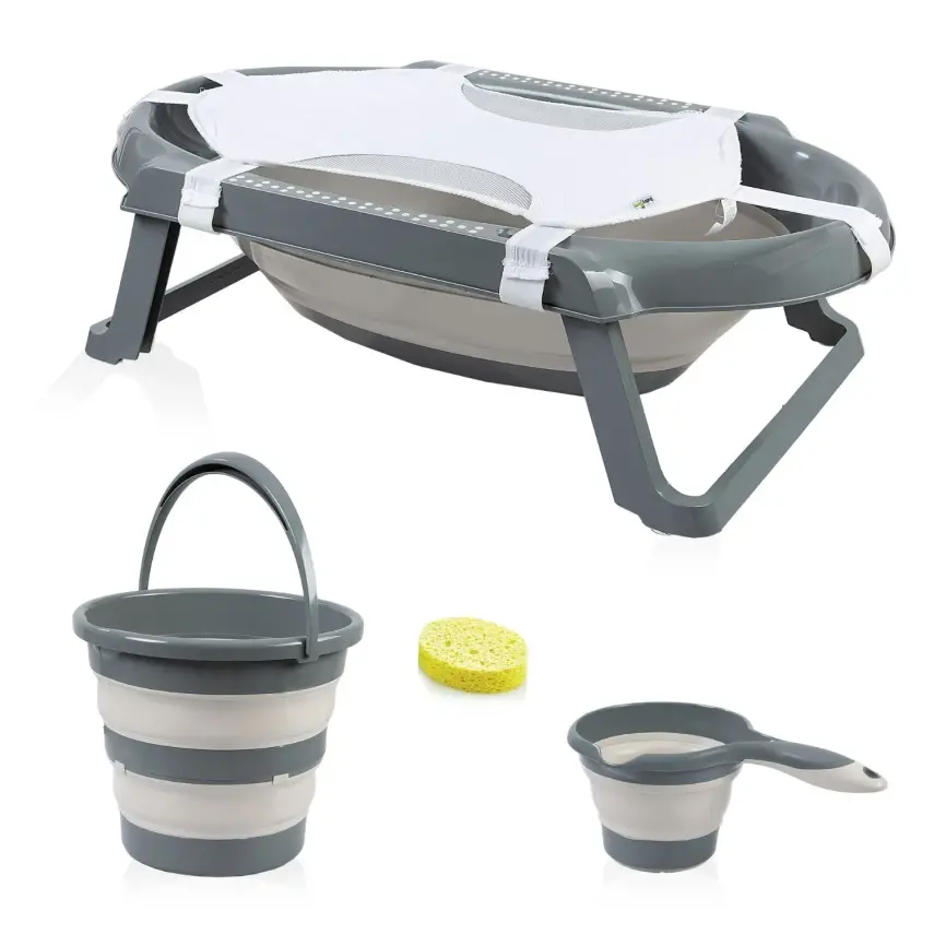 Babyjem Katlanır Banyo Seti 5li Yeni Antrasit  - 2